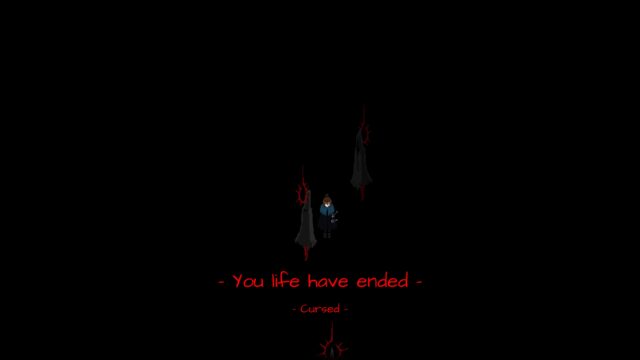 A death screen in the game, which reads, "You life have ended." 