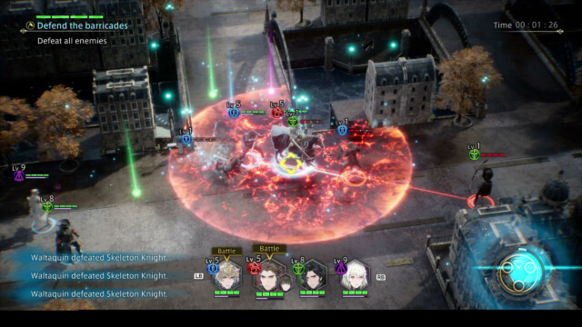 Real-time combat takes place on diorama-style battlefields.