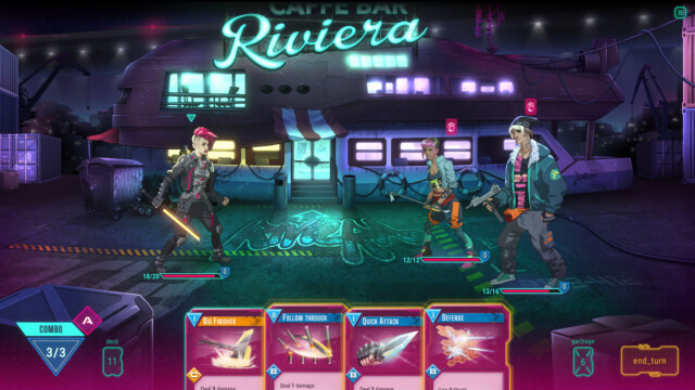 Combat is all about putting together combos to fully utilise each card.
