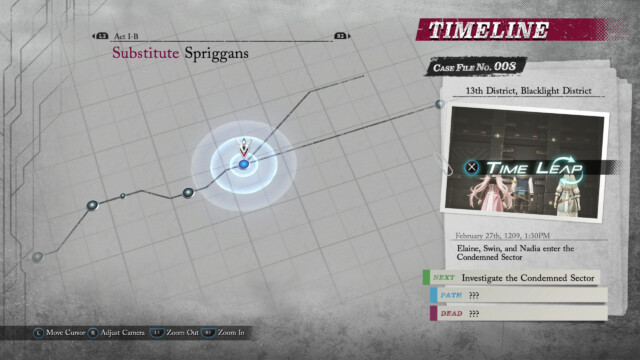 Trails through Daybreak introduces a narrative timeline as time manipulation plays a major role in its story.